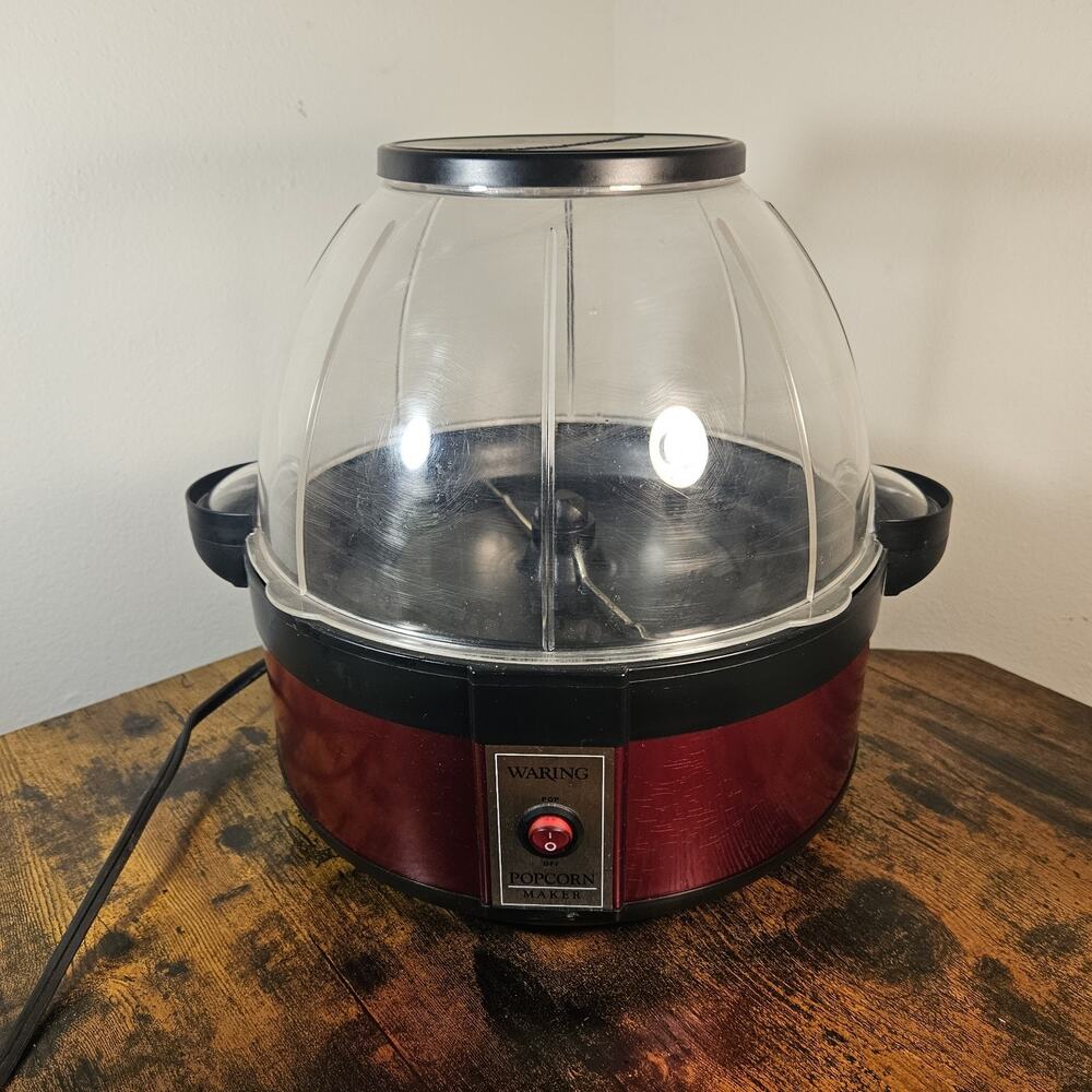 Waring Pro WPM10 Professional Popcorn Maker Machine 20 Cups Red Black Tested